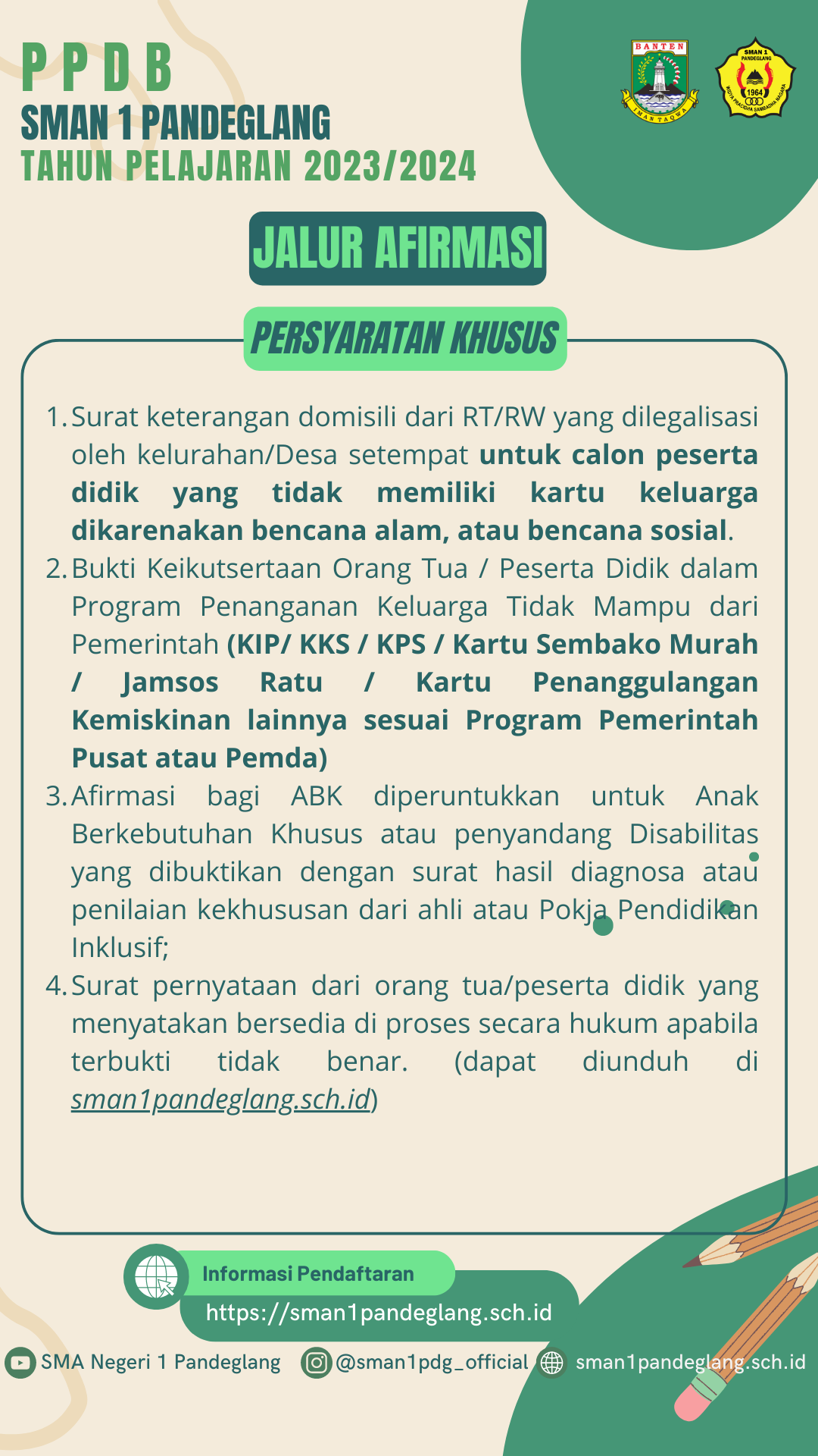 INFO PPDB 2023 | SMA NEGERI 1 PANDEGLANG